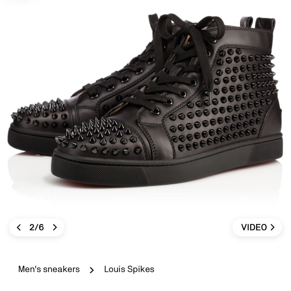 Christian Louboutin Black Spiked Sneakers